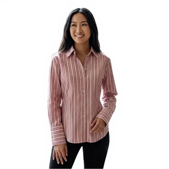 Moda International Tops - Moda international ladies, striped button-down blouse. M. Very good condition.